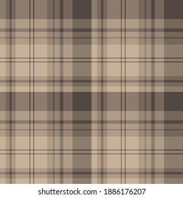 Seamless pattern in wonderful light and dark beige colors for plaid, fabric, textile, clothes, tablecloth and other things. Vector image. 