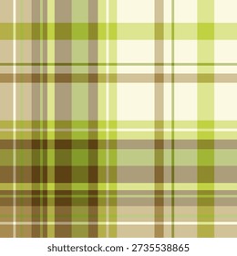 Seamless pattern in wondrous beige, brown and green for plaid, fabric, textile, clothes, tablecloth and other things. Vector image.