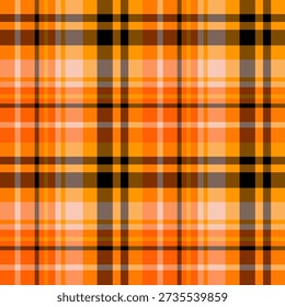 Seamless pattern in wondrous orange and black colors for plaid, fabric, textile, clothes, tablecloth and other things. Vector image.