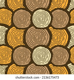 Seamless Pattern Wood Slice Rings Lumber Log