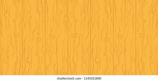 Seamless pattern. Wood texture. Yellow orange color. Simple cartoon wooden planks. Summer background. Beautiful template. Realistic design. Vertical orientation. Flat style vector illustration.