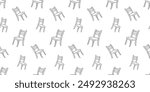 Seamless pattern with wooden chair hand drawn doodle outline vector