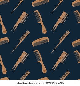 Seamless pattern from wooden combs