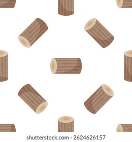 Seamless pattern of wooden logs representing timber harvesting and forestry, ideal for projects related to woodworking, carpentry, or lumber industry