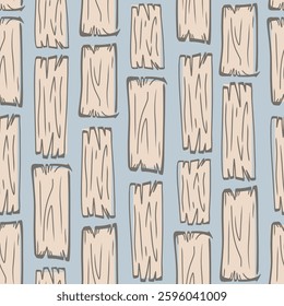 Seamless pattern with wooden planks. Flat pastel textured illustration. Wood plank board background.