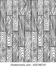 Seamless pattern of wooden planks. Graphic background of black and white colors