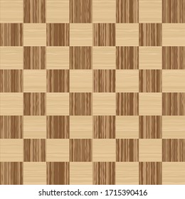 Seamless pattern Wooden structure. Chess board.Yelolow & brown.