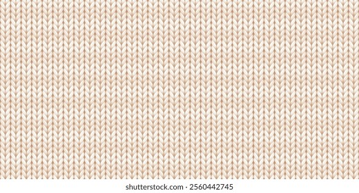 Seamless pattern of wool knitting, white striped sweater texture. Abstract background of knitwear cloth fabric, material of woven wool or cotton yarn for winter sweater or plaid, vector illustration