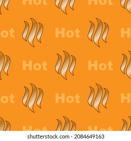 Patrón sin inconvenientes de la ilustración del vector de icono de vapor y caliente de palabras 