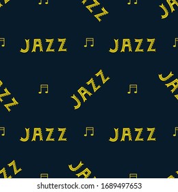 Seamless pattern with word jazz. Vector illustration.