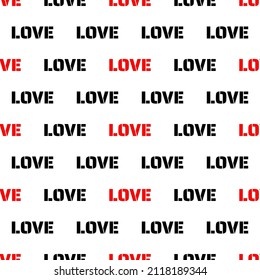 Seamless pattern with word love. Valentines day background. Vector illustration