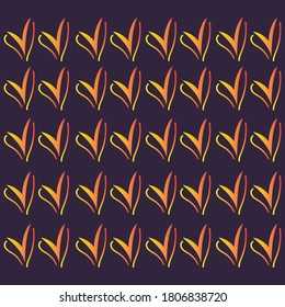 Seamless pattern with word love-heard vector illustration. The words red and white on a bright background.