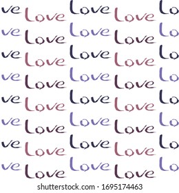 Seamless pattern with word love-vector illustration. Valentine's Day greeting card template, poster, wrapping paper.