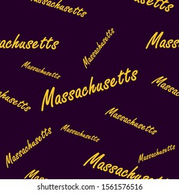 Seamless Pattern word of massachusetts america usa