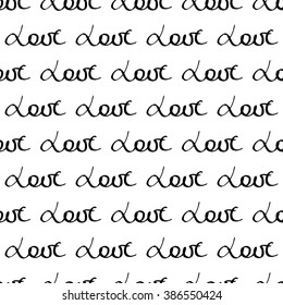 Seamless pattern of words. Love. Freehand drawing/seamless word love vector