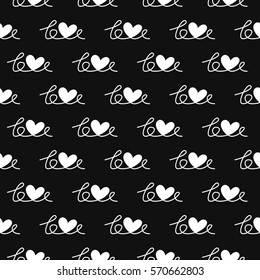 Seamless pattern with the words "love". Good for Valentines Day, wedding invitation and other.