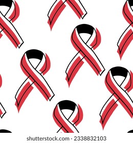 Nahtlose Muster Welt-AIDS-Tag. Doodrotes Band