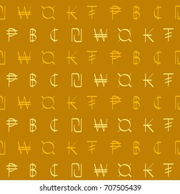 Seamless pattern with world currency symbols for your design