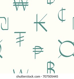 Seamless pattern with world currency symbols for your design