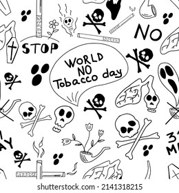 SEAMLESS PATTERN World No Tobacco Day. vector illustration isolated on white background.