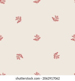 Madera de gusano sin foco sobre fondo rosa claro. Hermoso adorno de planta. Plantilla de textura geométrica para tela. Diseñar ilustración vectorial.