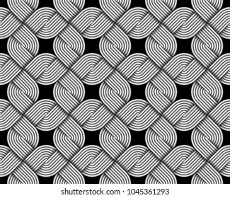 Seamless pattern of woven fiber. Vector quadratic repeating geometric illustration.