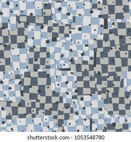 Seamless pattern of woven quadrangular elements with non-parallel sides. Chess camouflage.