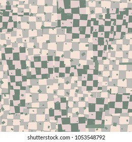 Seamless pattern of woven quadrangular elements with non-parallel sides. Chess camouflage.
