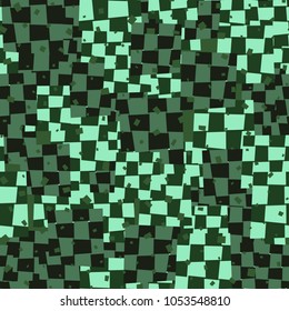 Seamless pattern of woven quadrangular elements with non-parallel sides. Chess camouflage.