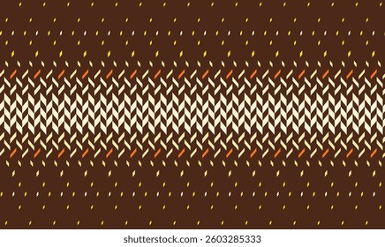 seamless pattern with woven stripes in beige, white, and brown on a dark brown background, for textile, wallpaper, gift wrapping.