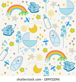 seamless pattern for wrapping paper or fabric for babies