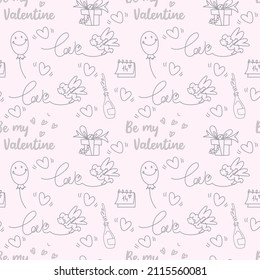 Seamless pattern for wrapping paper or fabric or use for a valentine's holiday theme background