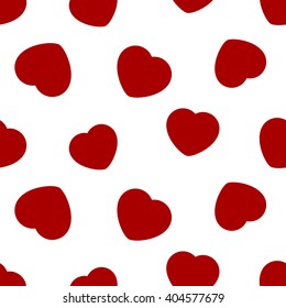 seamless pattern, wrapping paper - isolated red hearts