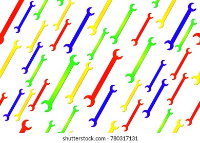 Seamless pattern of the wrenches
