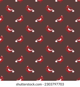 Seamless pattern wuth doodle birds 