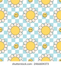 Seamless pattern with y2k retro