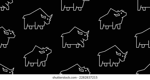 Seamless pattern with Yaks. isolated on white background