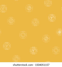 Seamless pattern with Yantra Hinduism symbols