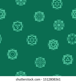 Seamless pattern with Yantra Hinduism symbols