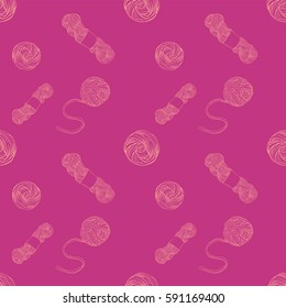 Seamless pattern with yarn balls
