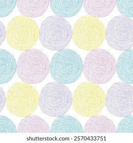 Seamless pattern with yarn balls - hand drawn vector illustration.