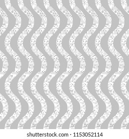 Seamless pattern of yarns. Waves and vibrations of forms. Optical illusion of motion.