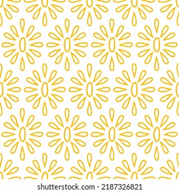 Patrón sin brillo con elementos florales abstractos amarillos.