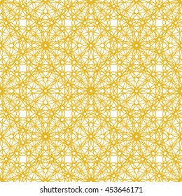 Seamless pattern with yellow abstract ornament isolated on white (transparent) background. Vector illustration eps