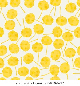 Patrón sin fisuras con hojas de otoño amarillo - Ilustración vectorial dibujada a mano.