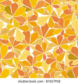 seamless pattern from yellow autumn leaves