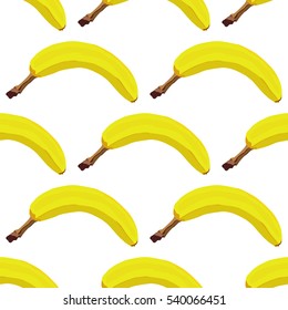 Seamless pattern with yellow banana on white background. Vector.