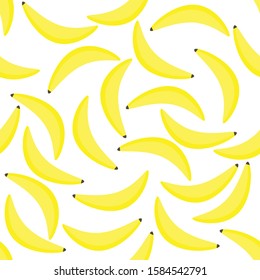 Seamless pattern with yellow bananas