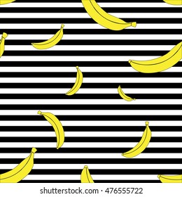 Seamless pattern of yellow bananas,tropical style.Modern abstract design poster, cover, card design.
