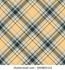 Seamless pattern in yellow, beige and gray colors for plaid, fabric, textile, clothes, tablecloth and other things. Vector image. 2